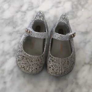Mini Melissa silver shoes baby size 6